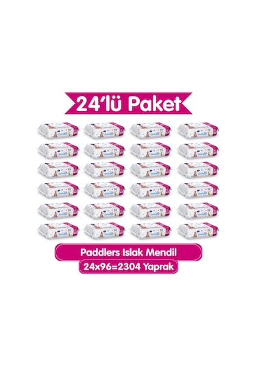 Paddlers Islak Mendil 2304 Yaprak (24 Paket x 96’lı) – Koli