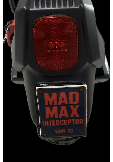 Zt3 Pro Uyumlu Mad Max Interceptor Nsw- 13 Figürlü Elektrikli Scooter Aksesuar Dekor Plaka Kırmızı - Siyah