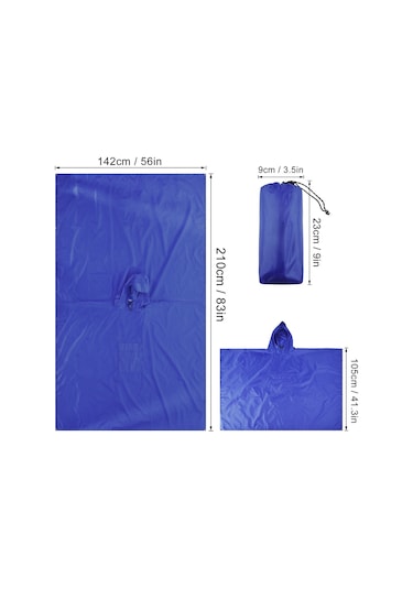 Geeksen Hafif Su Geçirmez Yağmurluk - Geniş Kenarlıklı, Cep Ve Taşıma Çantası İle Mavi