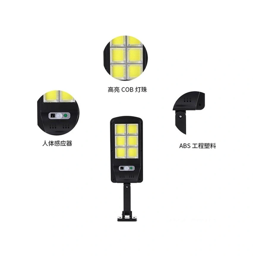 Tongxida 6 Hücre Cob Güneş Enerjili Duvar Işığı, İnsan Algılayıcı, Kumandalı Bahçe Yolu Aydınlatması
