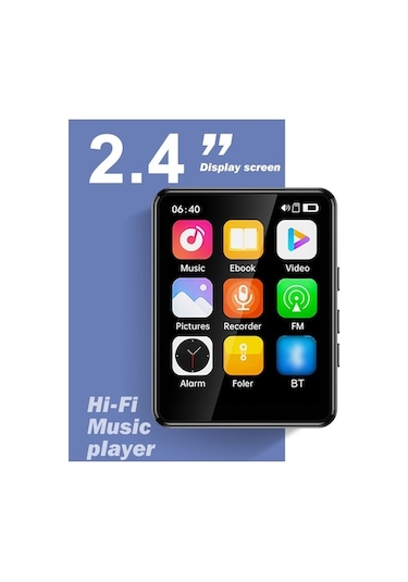 Trendooze Springsun Hoparlörlü Mp3 Ve Mp4 Oynatıcı 2.4 İnç Tam Dokunmatik Ekran Bt Dahili Hoparlör Ve Tf Tf
