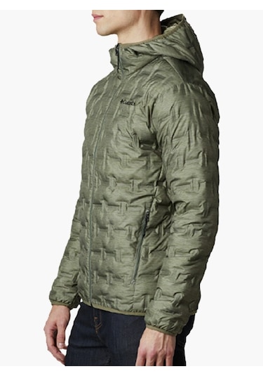 Columbia Wo0954 Delta Ridge Down Hooded Erkek Kaz Tüyü Mont Yeşil