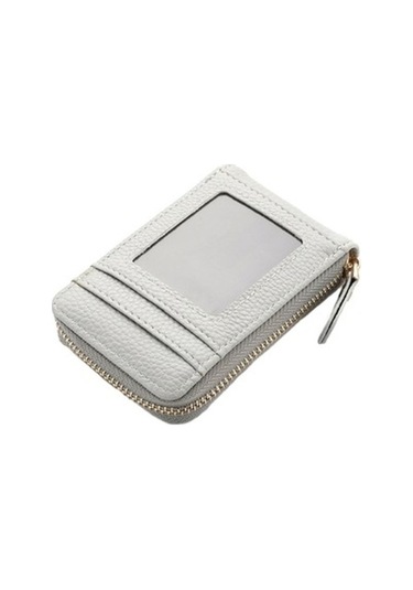 Trendooze Linjinxu Deabolar Çok Yuvalı Kart Tutucu Fermuarlı Kimlik Kapağı Pu Deri Bozuk Para Kesesi Gri Diğer