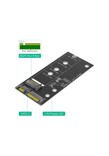 Xurunkeji M.2 - Sata Adaptör Kartı M.2 Ngff - Sata B Anahtar Ssd Dönüştürücü Ngff M.2 2280 2260 2242 2230 Ssd İçin