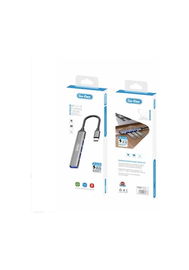 Go Des GD-UC702 Type-C Hub 4 in 1 USB Çoğaltıcı Adaptör Çoklu USB İstasyonu Tak & Çalıştır - ZORE-258911