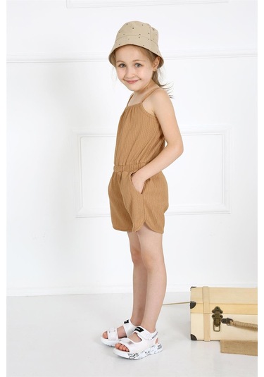 Luess Kız Çocuk Kahverengi Şort Tulum-kahverengi Kahverengi