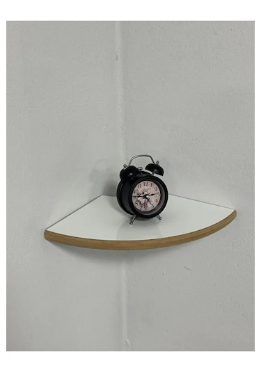 Yuvarlak Oval Köşe Raf, Rafın Kesik Köşesi, Beyaz Rustik Raf