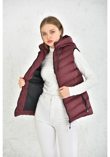 Wapp Unisex Bordo Mikro Jel Dolgu Çıkarılabilen Fermuarlı Kapüşon Çok Renkli