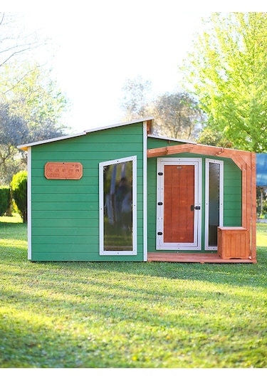 Mandu Ahşap Bahçeli Modern Playhouse Oyun Evi