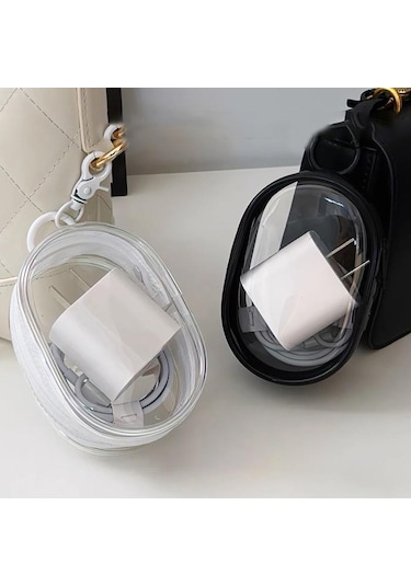 1 Adet Açık Hava Seyahat Veri Kablosu Saklama Kutusu Taşınabilir Koruyucu Kapak Düzenleyici Kutusu Çok İşlevli Kulaklık Veri Kablosu Siyah