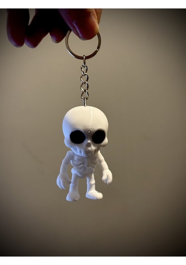 Sevimli Flexi İskelet Anahtarlık Ve Dikiz Aynası Süsü- Tatlı Eklemli Mini Kafatası İskelet