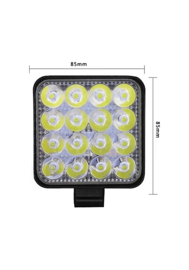 16 Led Kare Off Road Iş Makinası Çalışma Lambası Sis Farı