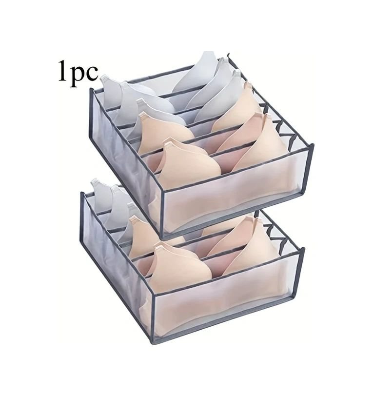 Gateesat 1 Adet Gri 6 Bölmeli Katlanır İç Çamaşırı Çekmece Düzenleyici Gri