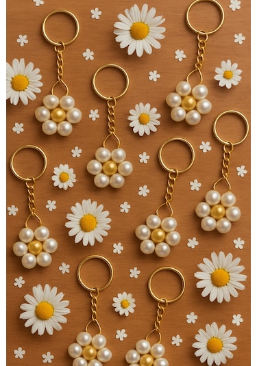 30 Adet Papatya Anahtarlık - Hediyelik Anahtarlık - Sadece Anahatarlıktır