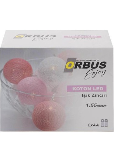 Orbus Koton Led Işık Zinciri - Renkli - 1,55 M Renkli