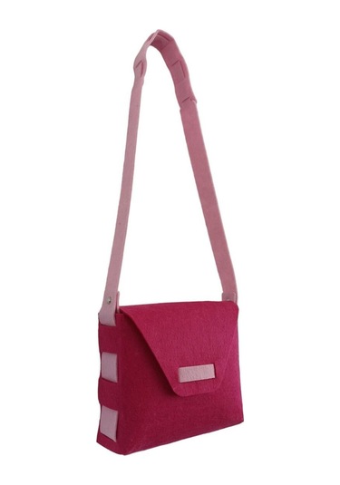 Kız Çocuk Omuz Çantası Keçe Sağlıklı Dikişsiz Etkinlik Günlük Çanta Fuşya