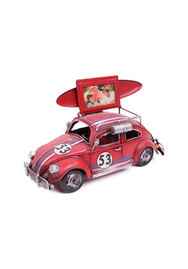 Dekoratif Metal Araba Çerçeveli Vintage Vosvos Hediyelik