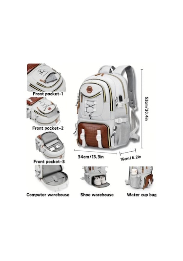 Topshop1 Siyah Siyah Oxford Sirt Cantasi Ayarlanabilir Askilar Coklu Cepler Genis Kapasiteli Usb Sarj Portlu Siyah