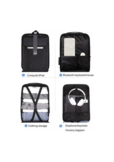 Erkekler İçin Sert Kabuk Sırt Çantası Alaşımlı Çerçeve Hırsızlığa Karşı Bilgisayar Çantası