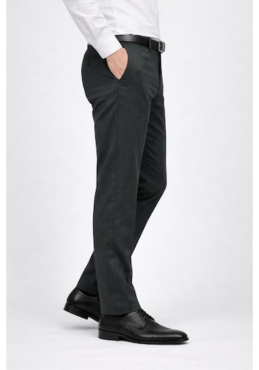 Classics Men Caserta Klasik Fit Likralı Erkek Kanvas Pantolon - 7517 haki