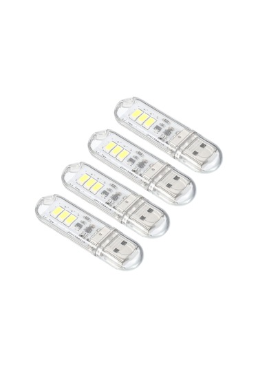 Ev Ve Bahçe Parçaları 4pcs 0.5w Mini Usb Led Işık 6000-6500k İnce Led Işık Çubuğu Temiz Beyaz Cn/251024/07236