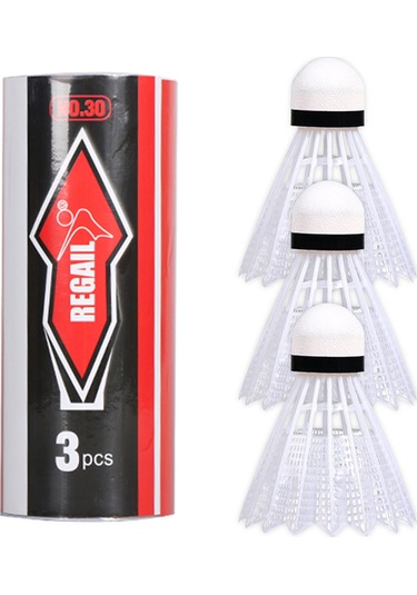 Geeksen Plastik Badminton Topları 3 Adet - Kompozit Mantar Kafa, İyi Esneklik Ve Dayanıklılık - Başaşırıcılara Uygun