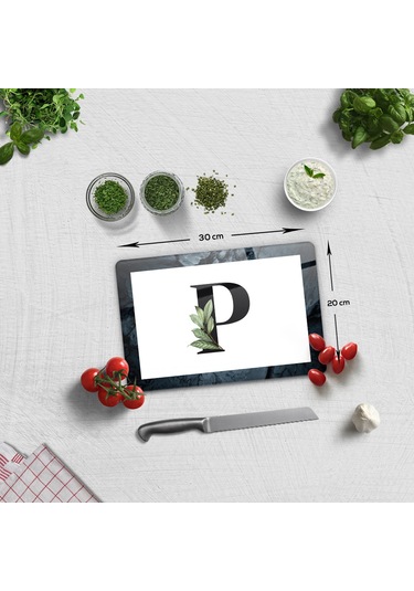 Decorita Cam Kesme Tahtası - Cam Kesme Tablası Harfli Tasarım P 20 CM x 30 CM