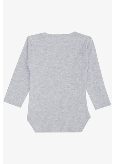 Breeze Erkek Bebek Çıtçıtlı Zıbın Body Hayvanat Bahçesi Dost Hayvanlar Baskılı 9 Ay-3 Yaş, Açık Gri Melanj Açık Gri Melanj