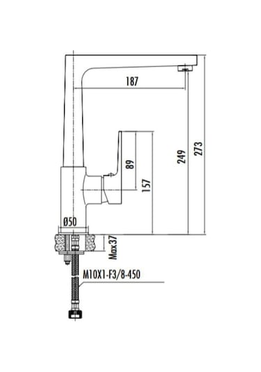 Creavit SR8500S Sharp Mutfak Armatürü Siyah