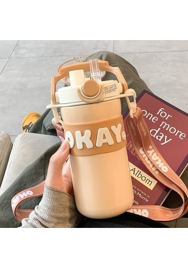 Yingfu U778ı4 Paslanmaz Çelik Saman Bardağı, 316 Gıda Sınıfı, 1000 Ml Kapasite, Kahverengi Taşınabilir Bardak Kahverengi