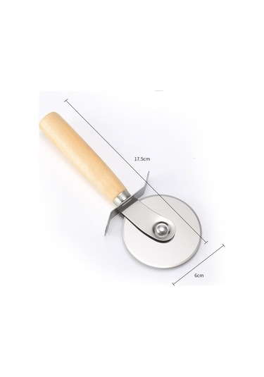 Cbtx Paslanmaz Çelik Pizza Ocağı Pizza Tekerleği Bıçağı Ve Kek Bıçağı Ahşap