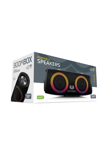 Powerway Boombox 30W Çift Bass Led Işıklı Bluetooth Hoparlör & Ses Bombası