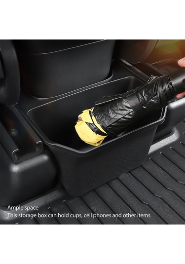 Tesla Model Y İçin Çöp Kutusu Aksesuarları Arka Orta Konsol Saklama Kutusu Düzenleyici Siyah