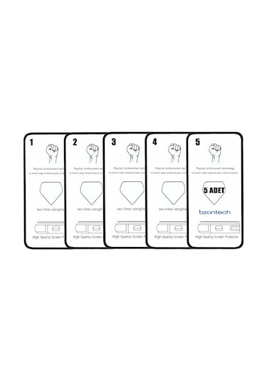 Bzontech Apple Uyumlu iPhone 13 İle Ekran Koruyucu Tam Kaplayan 5li Set
