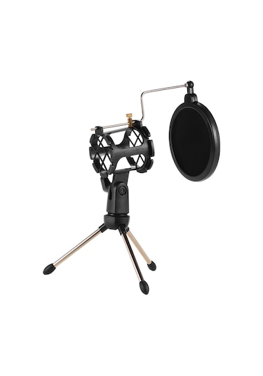 Jms Titreşim Önleyici Pop Filtre Kiti Mini Masaüstü Mikrofon Standı