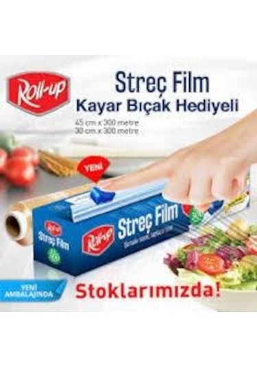 Roll Up 30X300 M. Streç 9 Mıcron Kayar Bıçaklı