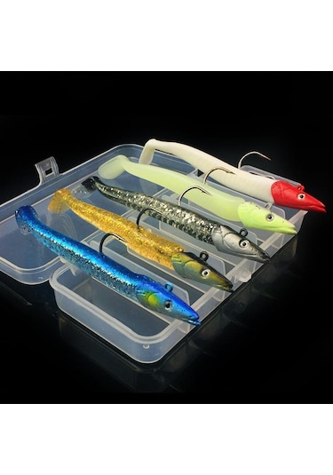 Valkyrie 5 Adet 12cm 20gr Silikon Jig Balık Yem Seti Çipura Levrek Katili Kutulu