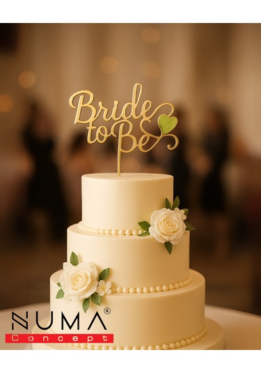 Bride To Be Pasta Üstü Mdf Üzeri Aynalı Gold Pleksi 20x24 cm