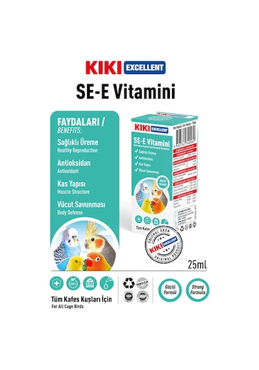 Kiki Excellent Kuş Se-E Vitamini 25 ML