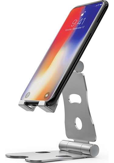 Xiyyadms Alüminyum Alyuminyum Telefon Tutucu 76a - Tüm Telefonlar İçin Uyumlu İphone, Samsung, Huawei Vs. - Masaüstü/gece Sandalyesi Kullanıma Uygun - Gümüş Renk GÜMÜŞ