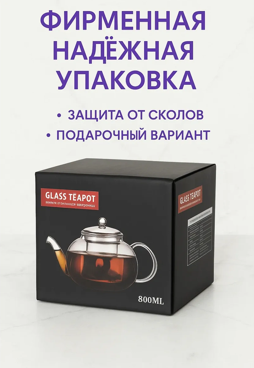 Cnglass 800 Ml Filtre Yakalı Cam Demlik 7285389 Beyaz