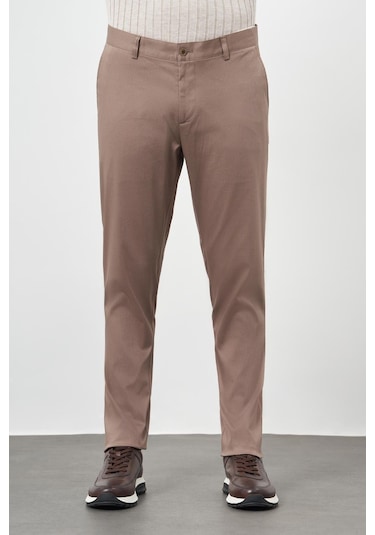 Bej Düz Armürlü Pamuklu Yan Cep Comfort Fit Casual Pantolon 1003245164 Bej