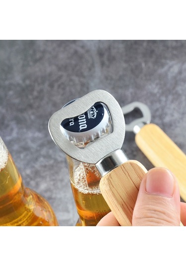 Sones 2 Adet Paslanmaz Çelik Bira Şişe Açacağı Kauçuk Ahşap Saplı Yaratıcı Hediye Soda Şişesi Sürücüsü Diğer