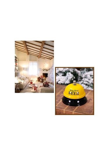 Monyee Tinplate Mutfak Zilcik, Yüksek Sesli Servis Zili, Yuvarlak Tabanlı Restoran/bar/parti Dekorasyonu, Sarı Renk