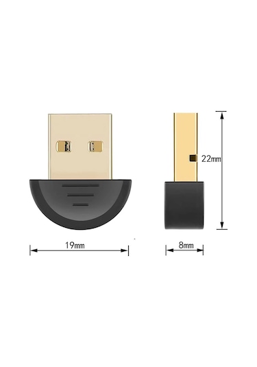Ayt Powermaster Mini Usb Bluetooth 5.0 Dongle Adaptör Pc Bilgisayar Laptop Masaüstü Android 20 Metre Çekim Mesafeli