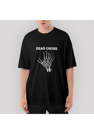 Dead Cross Oversize Siyah Tişört Siyah