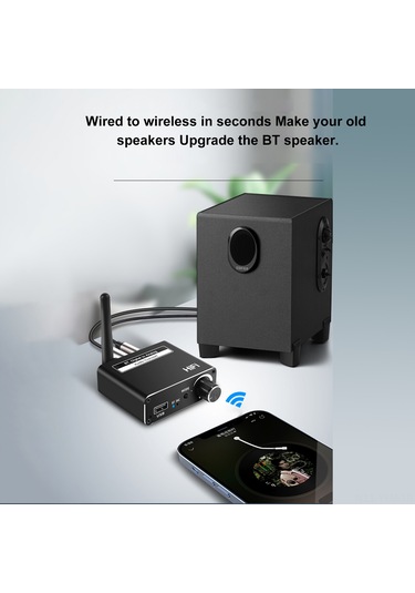 Geeksen D18 Bluetooth 5.0 Alıcı - Dijital-analog Ses Dönüştürücü, Usb Flash Belleği Oynatabilir, Siyah