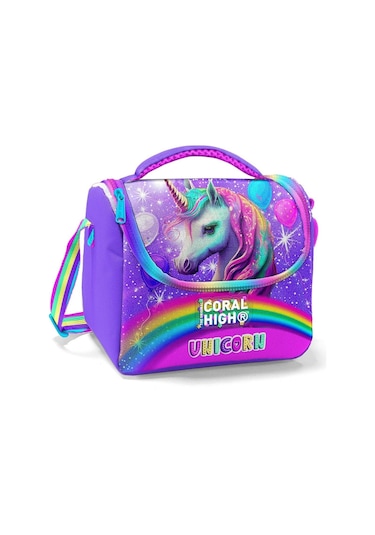 Coral High Mor Simli Unicorn Isı Yalıtımlı Beslenme Çantası - Kız Çocuk