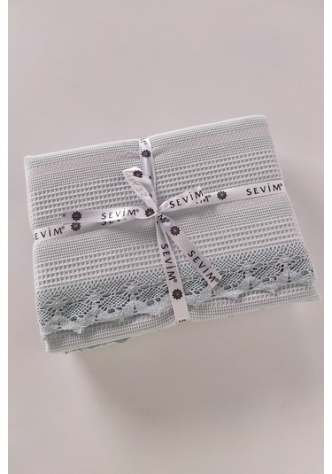 Dantelli Tek Kişilik Waffle Pike- %100 Pamuk Petekli Pike-160x230 Cm-mint Mınt Mint