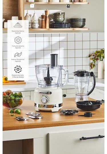 Karaca Multiblend Artisan Retro 1000 W Mutfak Robotu